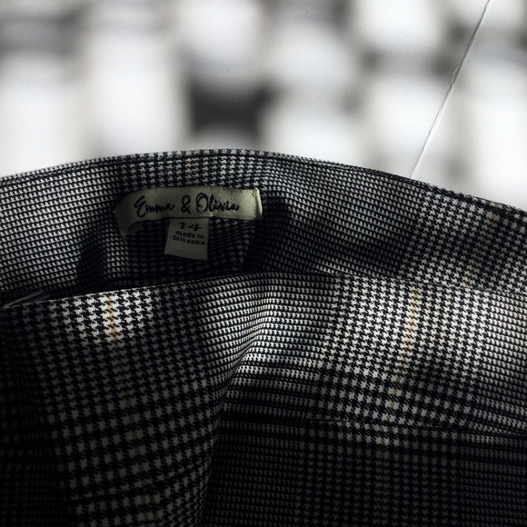 Emma & Olivia Designer Trousers Blk Beige Stripe Size 14 - Picture 6 of 6